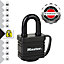 Master Lock Laminated Steel Hardened steel Black Padlock with Thermoplastic cover (W)40mm