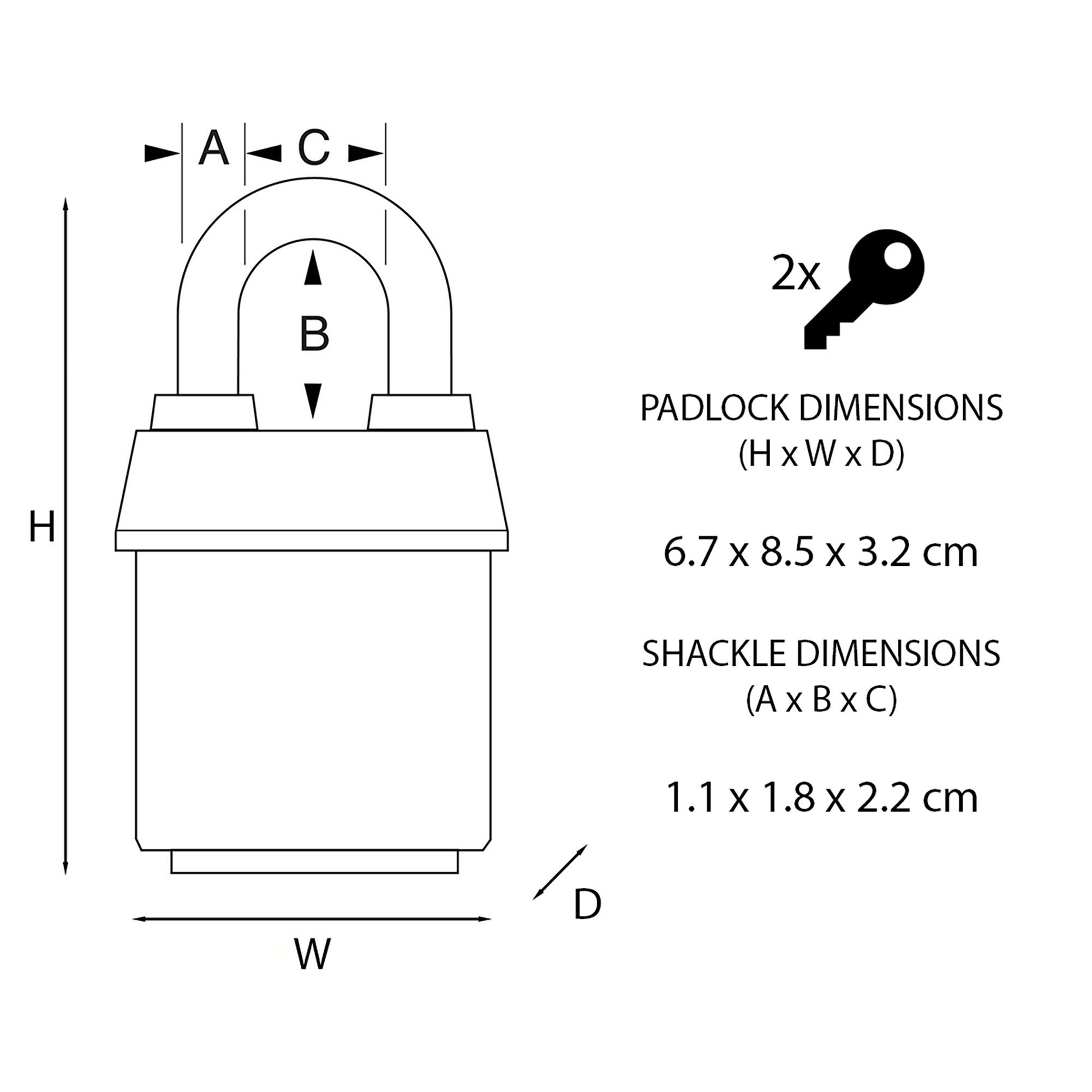 Master Lock Proseries Heavy duty Laminated Steel Black Closed shackle Padlock (W)67mm