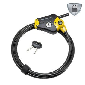 Master Lock Python Black & yellow Braided steel Bike & motorbike Cable lock (L)1.8m (Dia)10mm