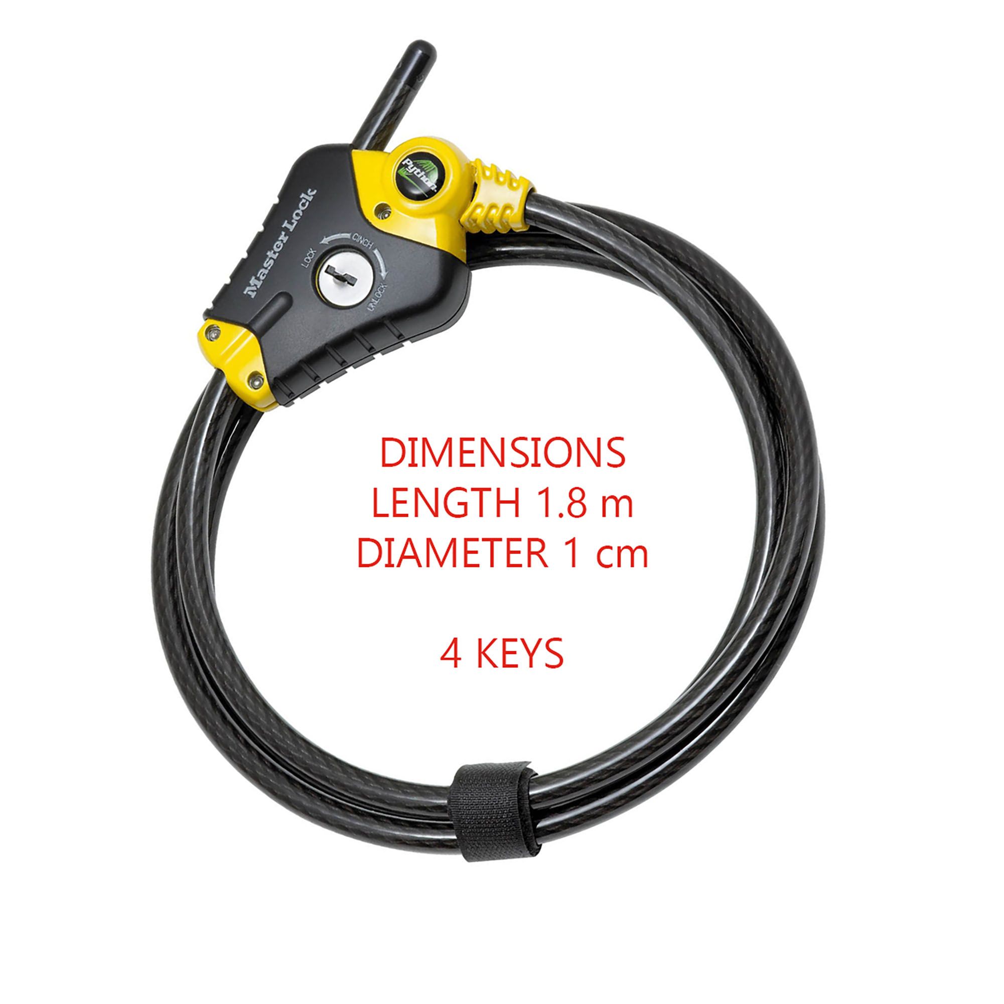 Master Lock Braided Steel Python Cable Lock 4.5m x 10mm - 7