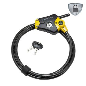 Master Lock Python Black & yellow Braided steel Bike & motorbike Cable lock (L)1.8m