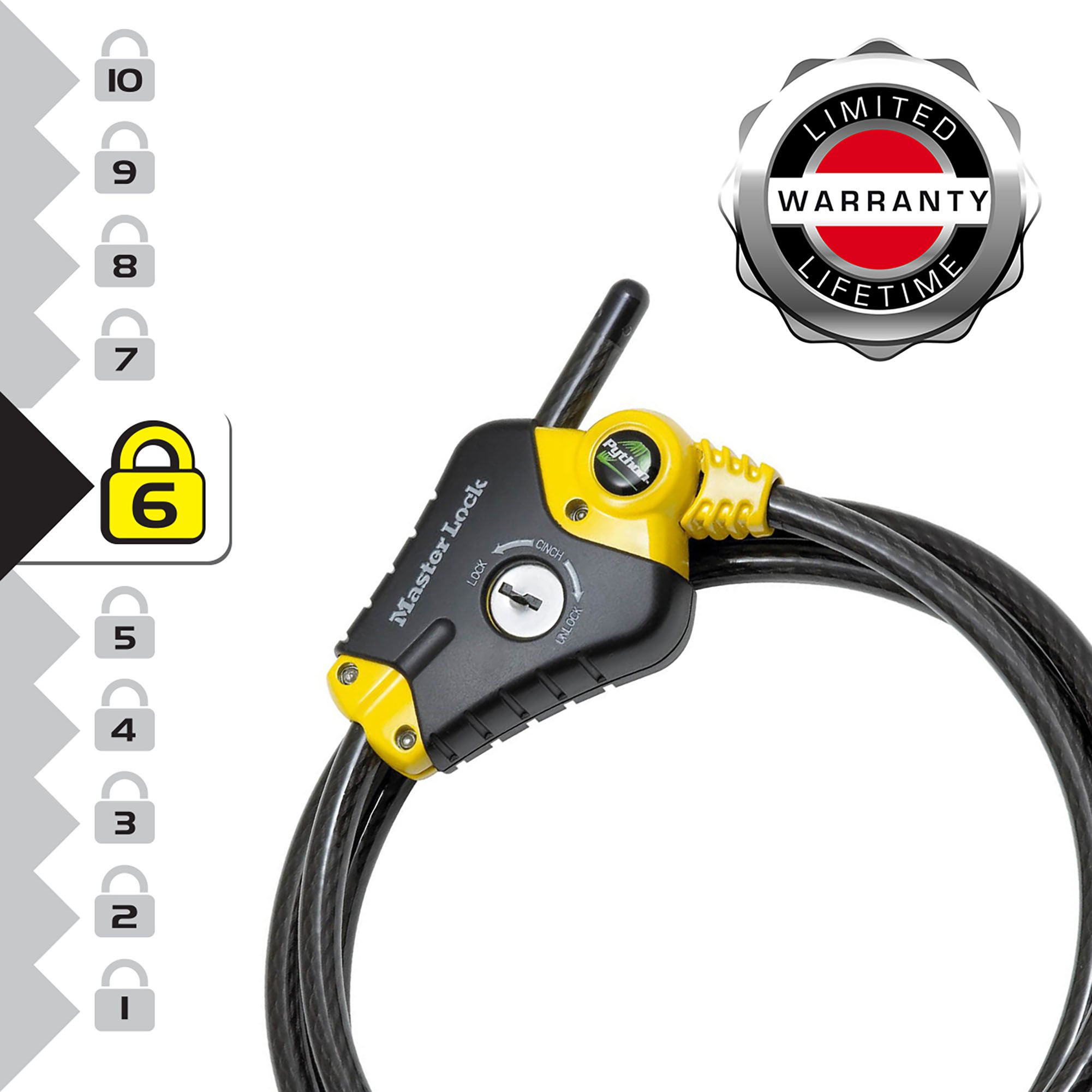 Master Lock Braided Steel Python Cable Lock 4.5m x 10mm - 5