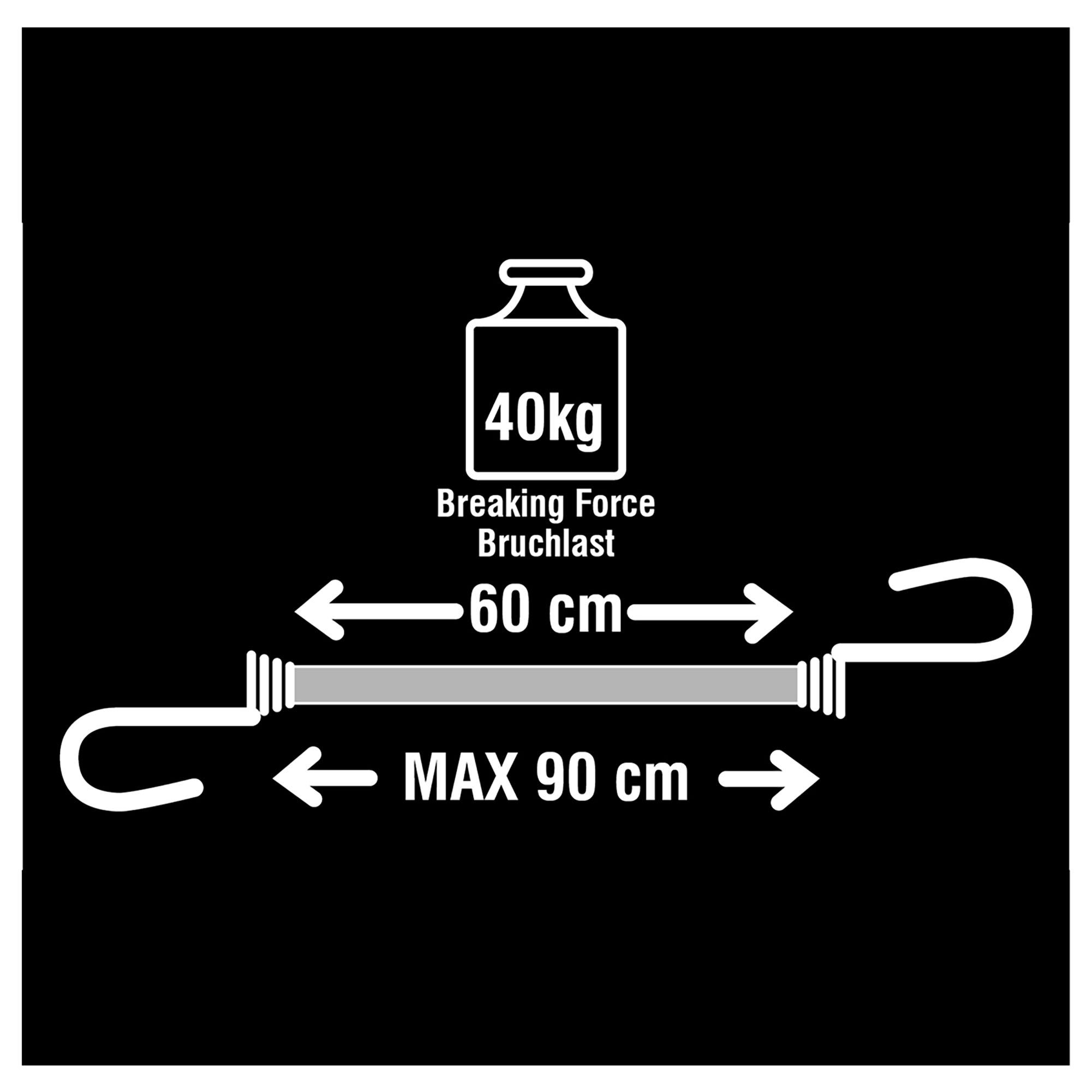 Master Lock Red Bungee cord with hooks (Dia)8mm (L)0.6m, Pack of 2