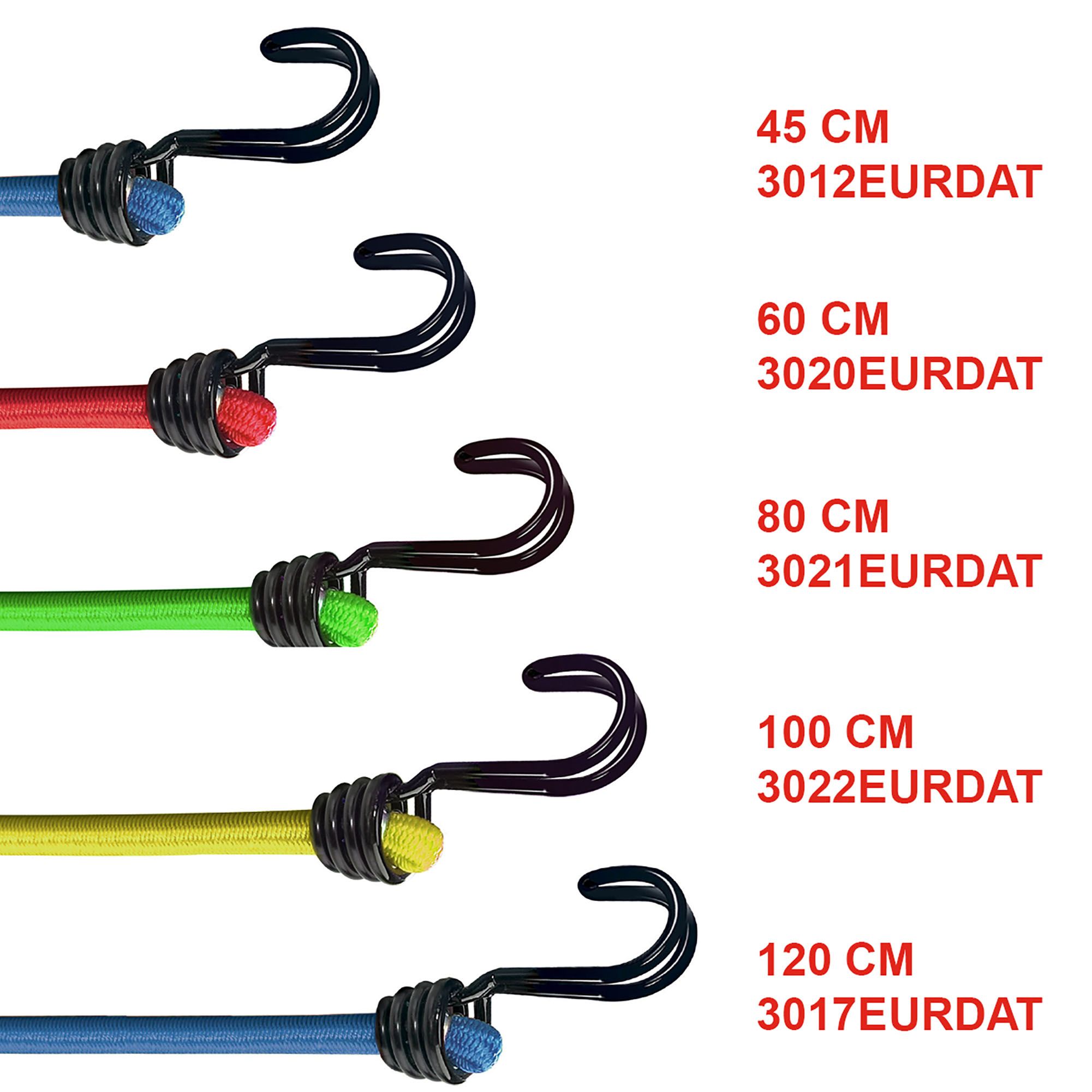 Master Lock Red Bungee cord with hooks (Dia)8mm (L)0.6m, Pack of 2