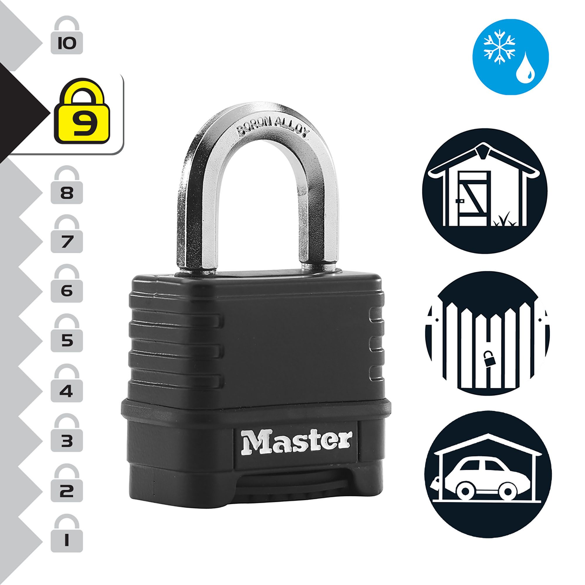 Master Lock Weather tough Black Zinc Combination Padlock (H)46mm  