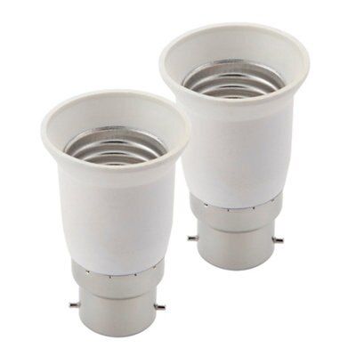 Masterlite B22 to E27 Light bulb cap converter, Pack of 2