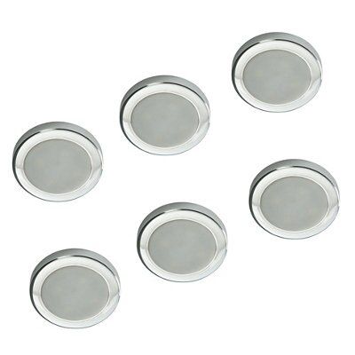 Masterlite Chrome effect Mains-powered LED Cabinet light IP20, Pack of 6