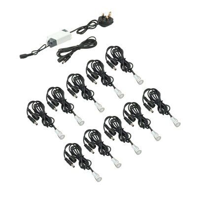 Masterlite Polished Silver effect Mains-powered LED Cabinet light IP20, Pack of 10