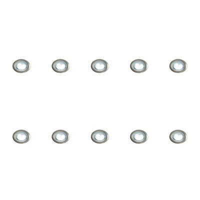 Masterlite Polished Silver effect Mains-powered LED Cabinet light IP20, Pack of 6