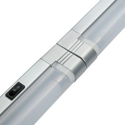 Masterlite Silver effect Mains-powered Fluorescent Cabinet light IP20 (L)585mm (W)23mm