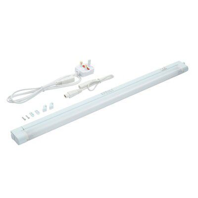 Masterlite White Mains-powered Fluorescent Cabinet light IP20 (L)585mm (W)23mm