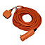 Masterplug 1 socket 10A Orange Extension lead, 15m