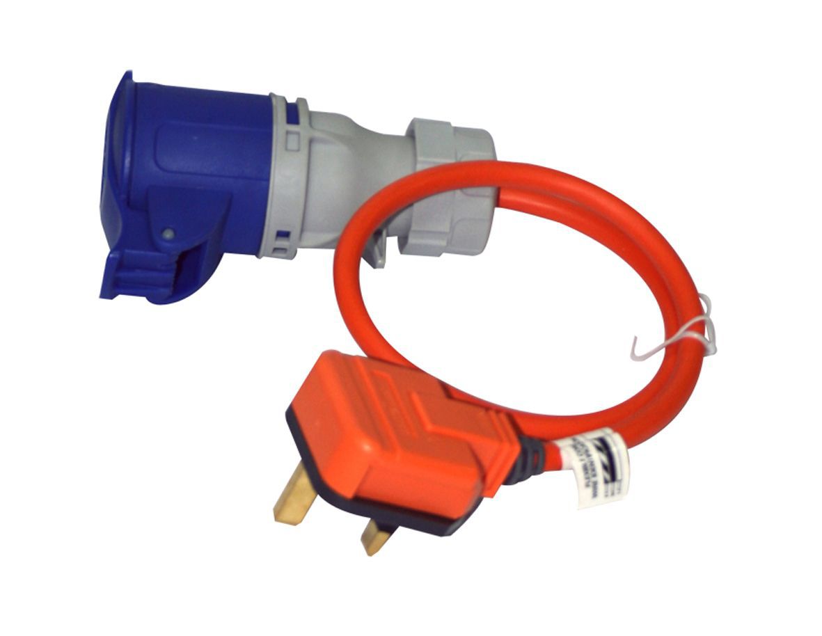 Masterplug 1 socket 13A Orange Extension lead, 0.5m