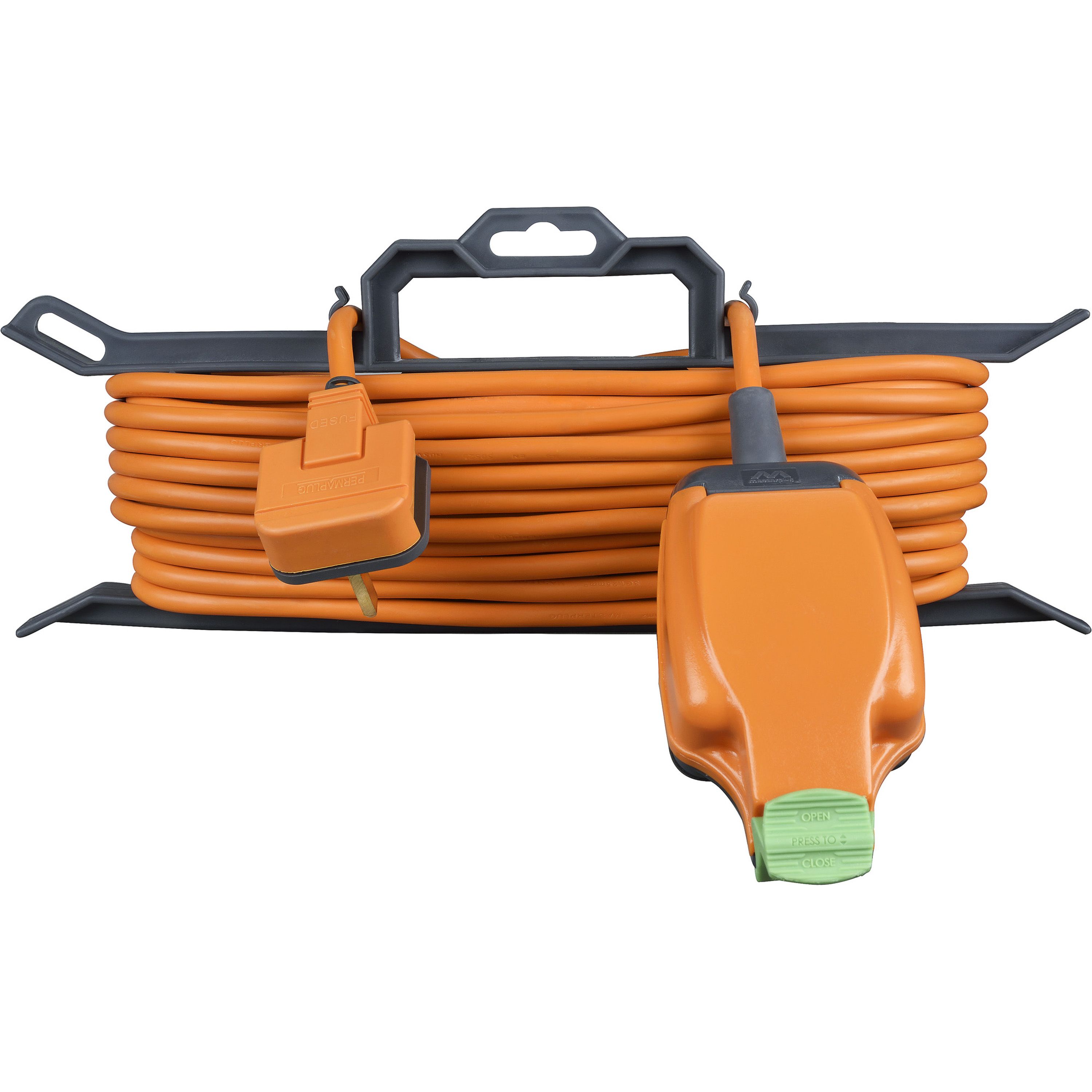 Masterplug 1 socket 13A Orange Extension lead, 15m