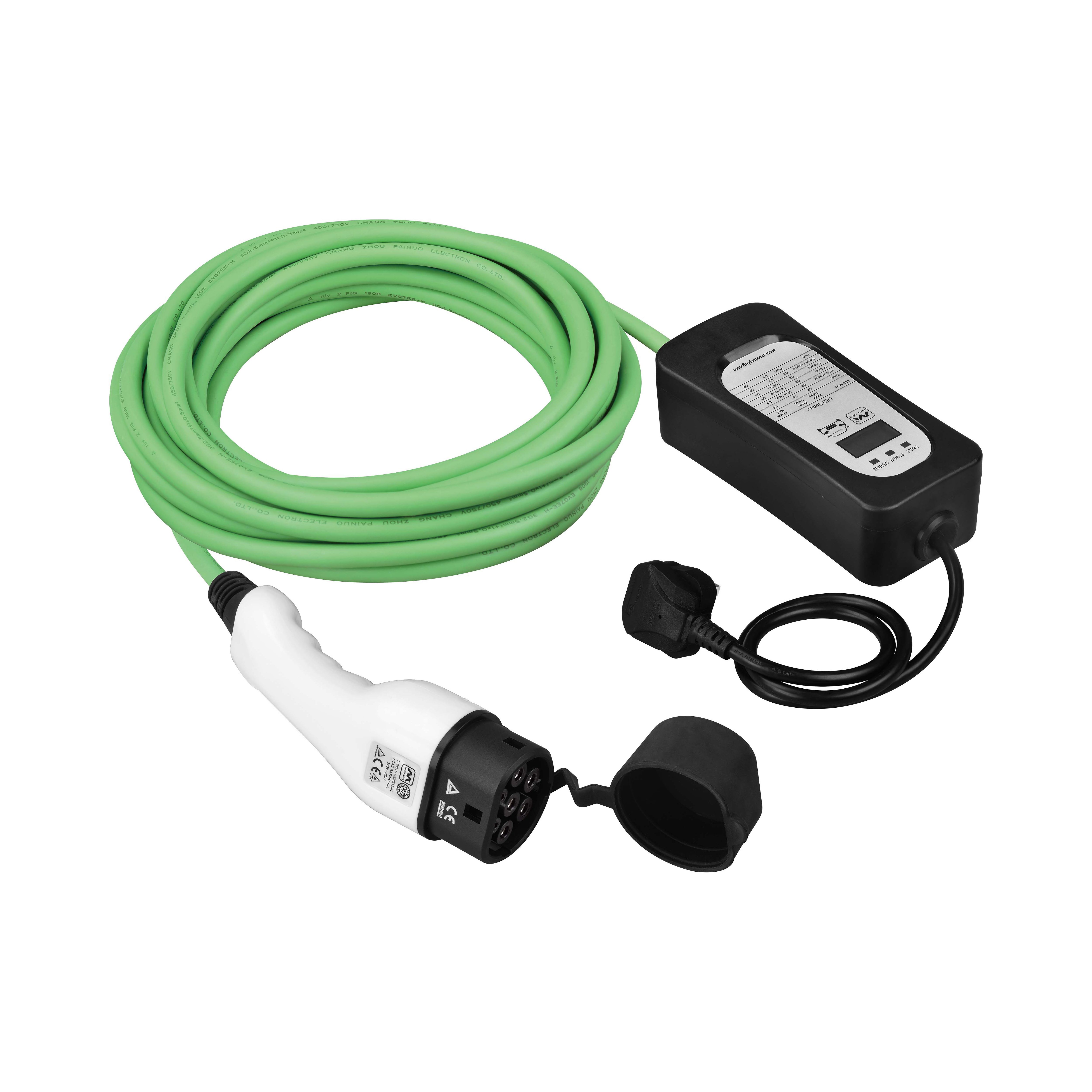Masterplug 10A 2.3kW Mode 2 3-pin plug to Type 2 Electrical vehicle ...
