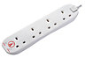 Masterplug 10A Surge protected White Extension lead, 2m