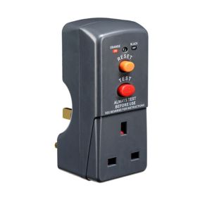 Masterplug 13A RCD adaptor plug, Plug-through