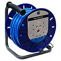 Masterplug 4 socket Black & blue Outdoor Cable reel, 45m