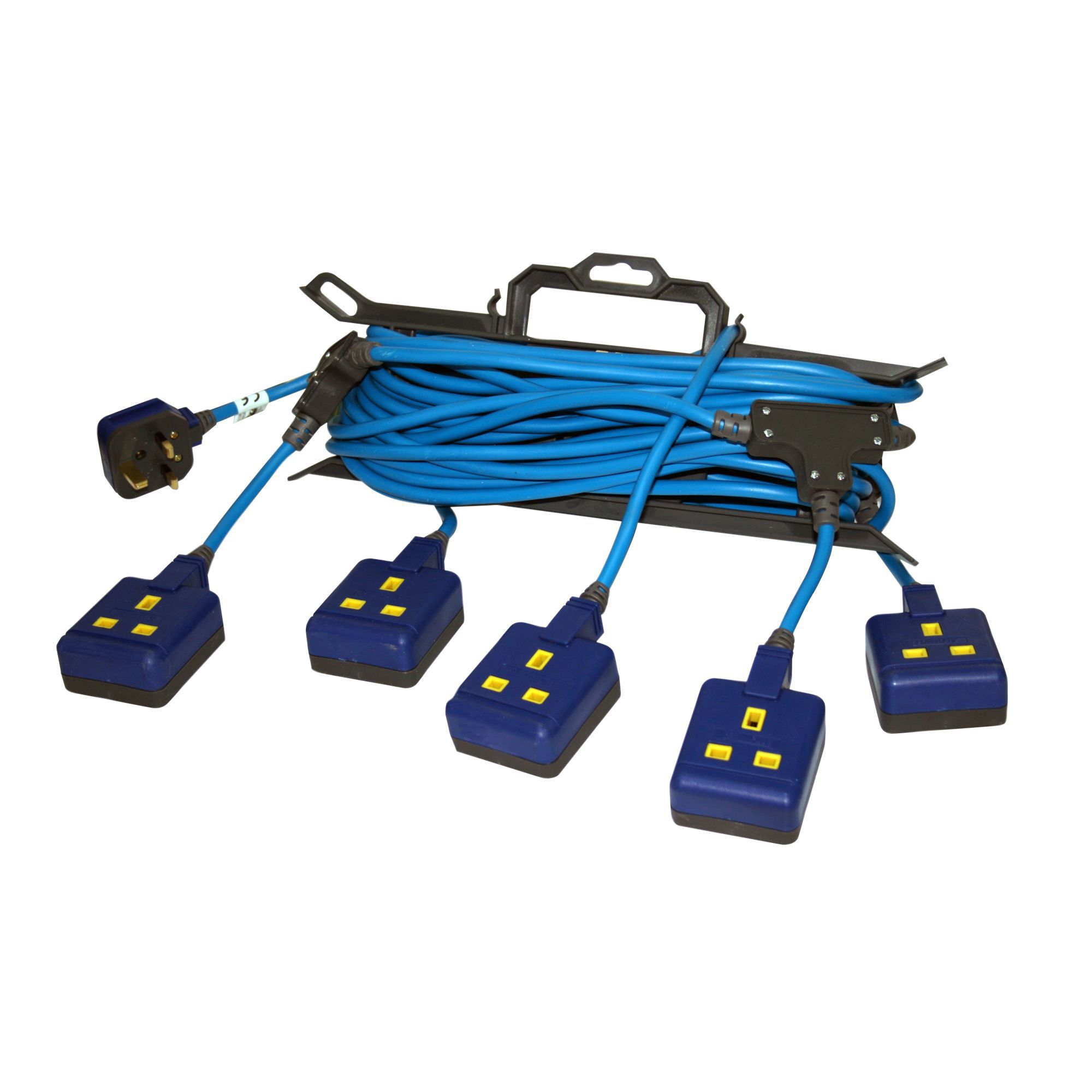 Masterplug 5 socket 13A Blue Extension lead, 15m