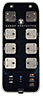 Masterplug 8 socket 13A Black Extension lead, 2m
