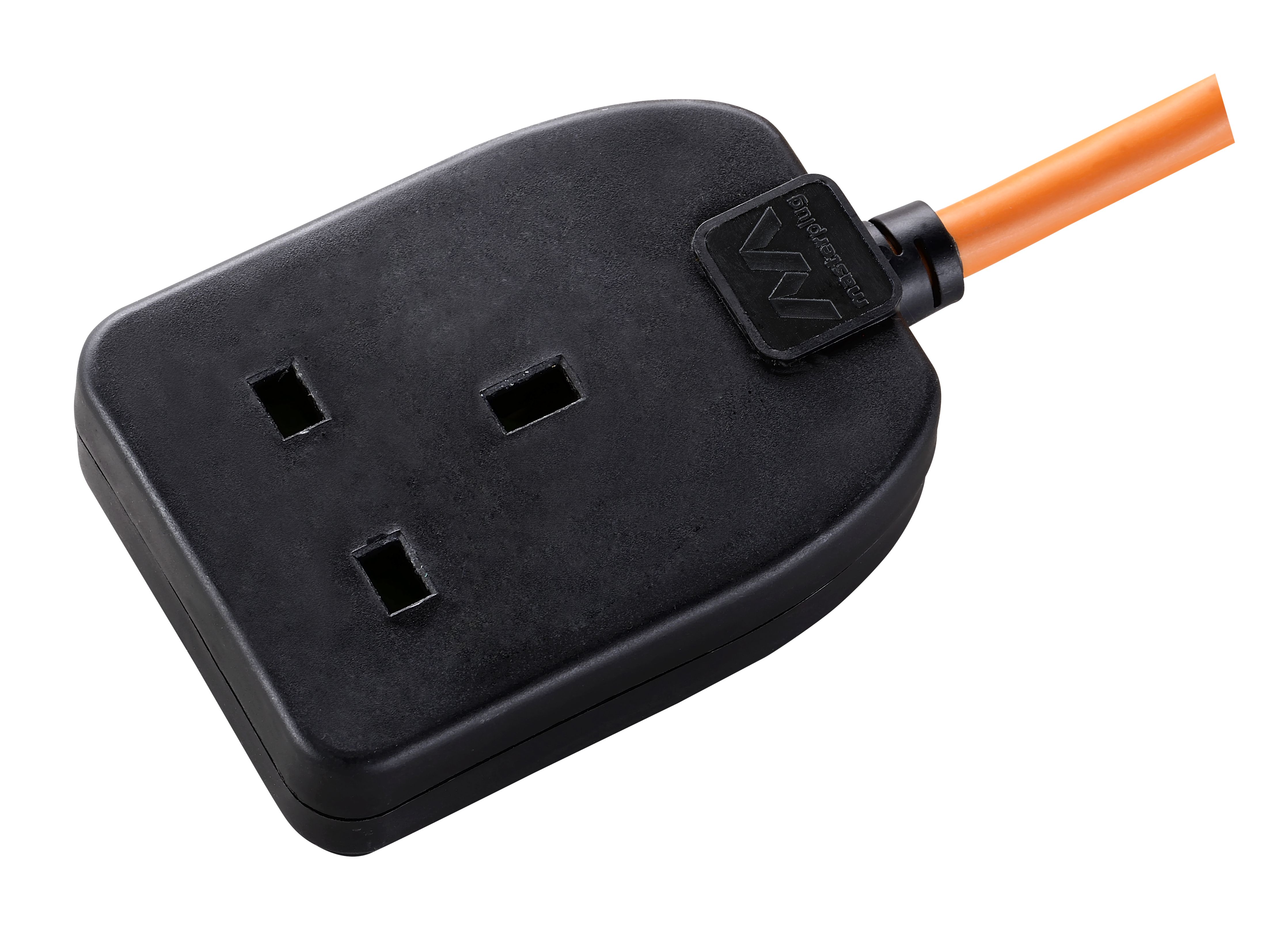 Masterplug Basic 1 socket Unswitched Black Extension lead, 10m
