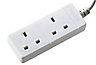 Masterplug Basic 2 socket Unswitched White Extension lead, 5m