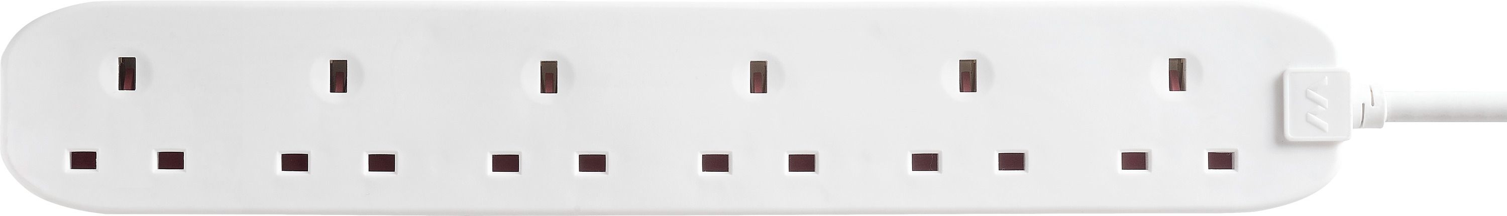 Masterplug BSG1N-BD 6 socket 13A White Extension lead, 1m