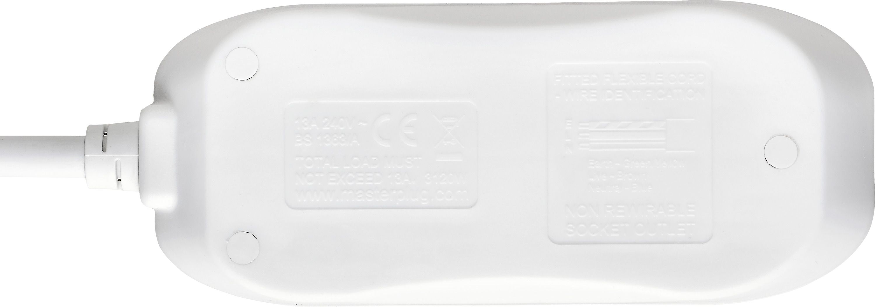 Masterplug BTG3N-BD 2 socket 13A White Extension lead, 3m