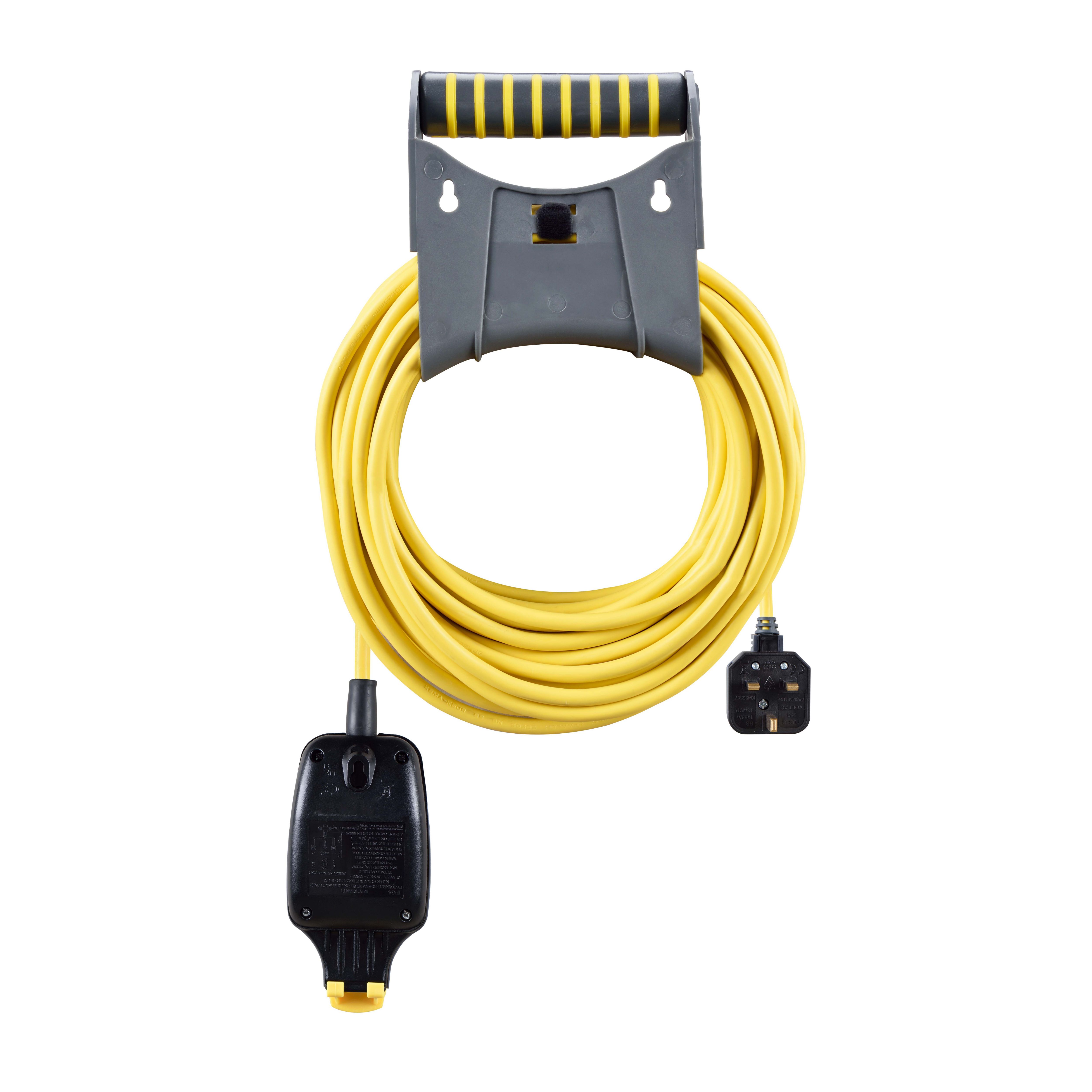 Masterplug EXU1513/1IPY/CHT-BD IP54 Rated 1 socket 13A Grey & yellow Extension lead, 15m