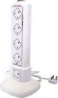 Masterplug SRG102C-BD 10 socket 13A White Extension lead, 2m