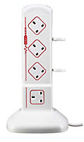 Masterplug SRG102C-BD Surge 10 socket Switched Surge protected White Extension lead, 2m