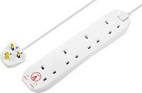 Masterplug SRG4210N-BD 4 socket 13A Surge protected White Extension lead, 2m