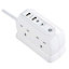 Masterplug Surge White 4 socket Extension lead with USB, 2m