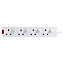 Masterplug SWC4210-BD Switched 4 socket Switched White Extension lead, 2m