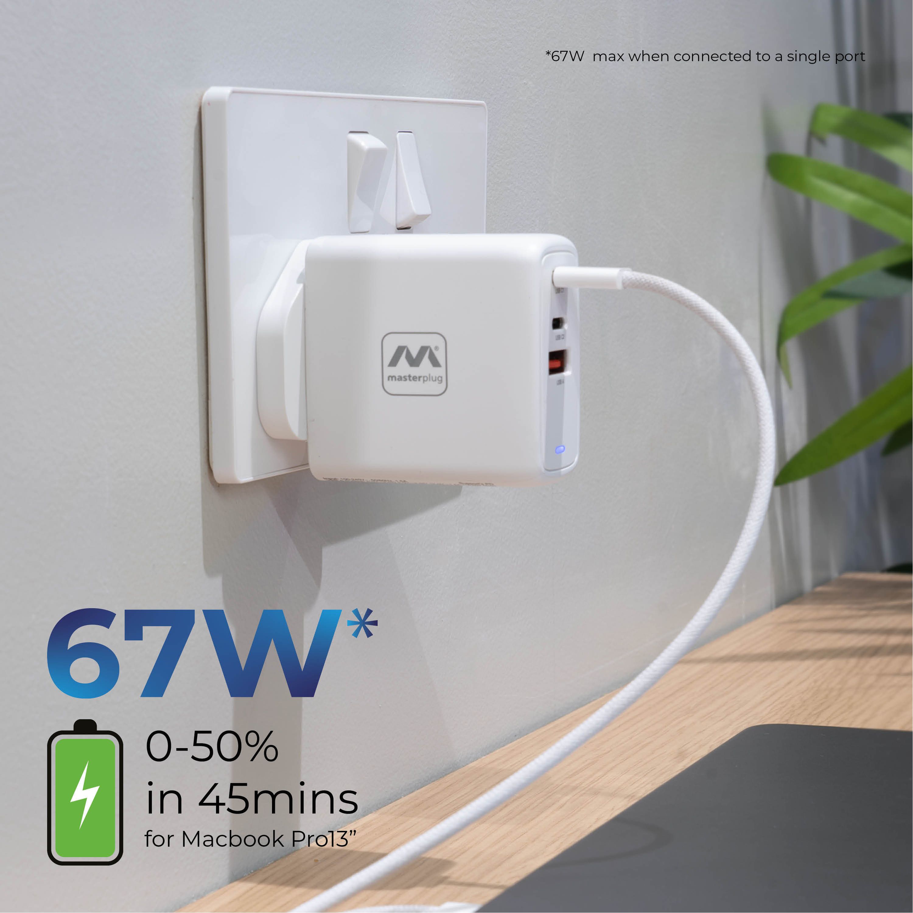Masterplug USB adaptor plug for Android, iOS & Windows