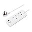 Masterplug White 13A 2 socket Travel extension lead with USB, 0.45m