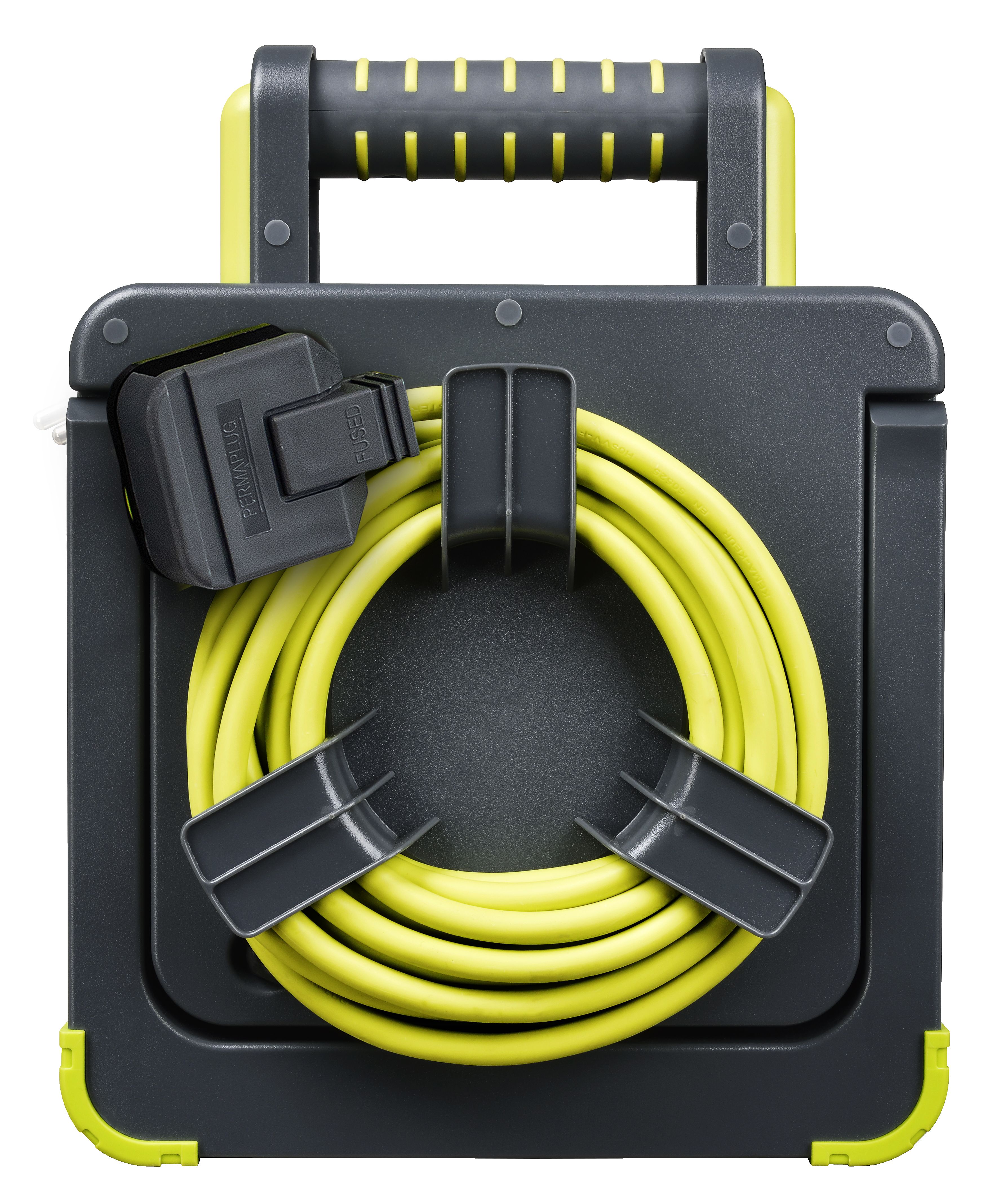 Masterplug Worklight 4 socket 13A Switched Grey & green Extension lead, 5m