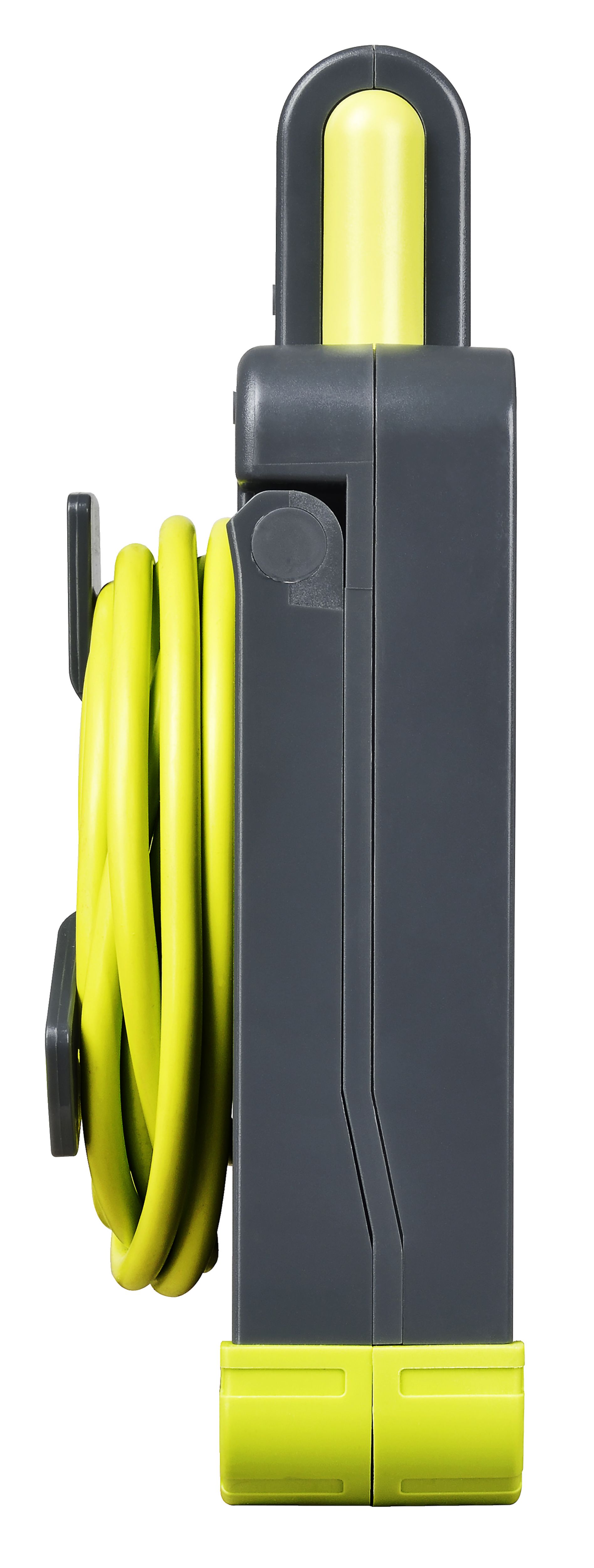 Masterplug Worklight 4 socket 13A Switched Grey & green Extension lead, 5m