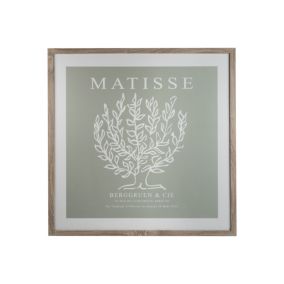 Matisse style Natural & Green Framed print (H)75cm x (W)75cm