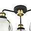 Matt Antique brass & black & smoke 3 Lamp Ceiling light