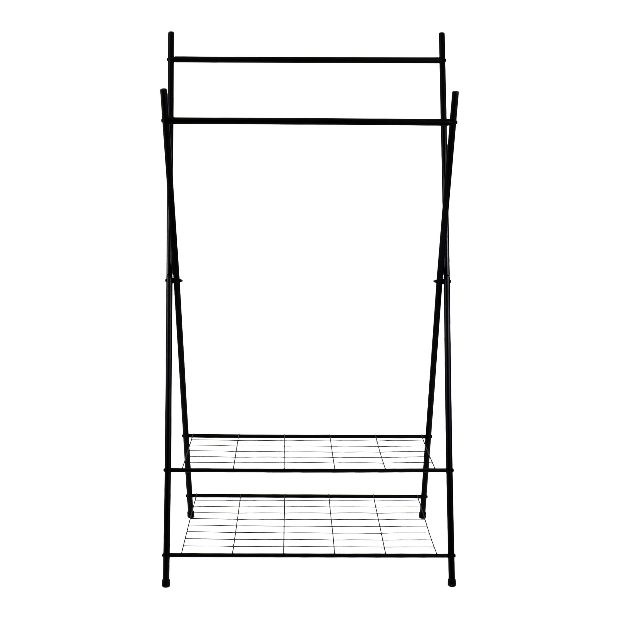 Matt black Double Clothes rail (L)500mm (H)1560mm DIY at B&Q