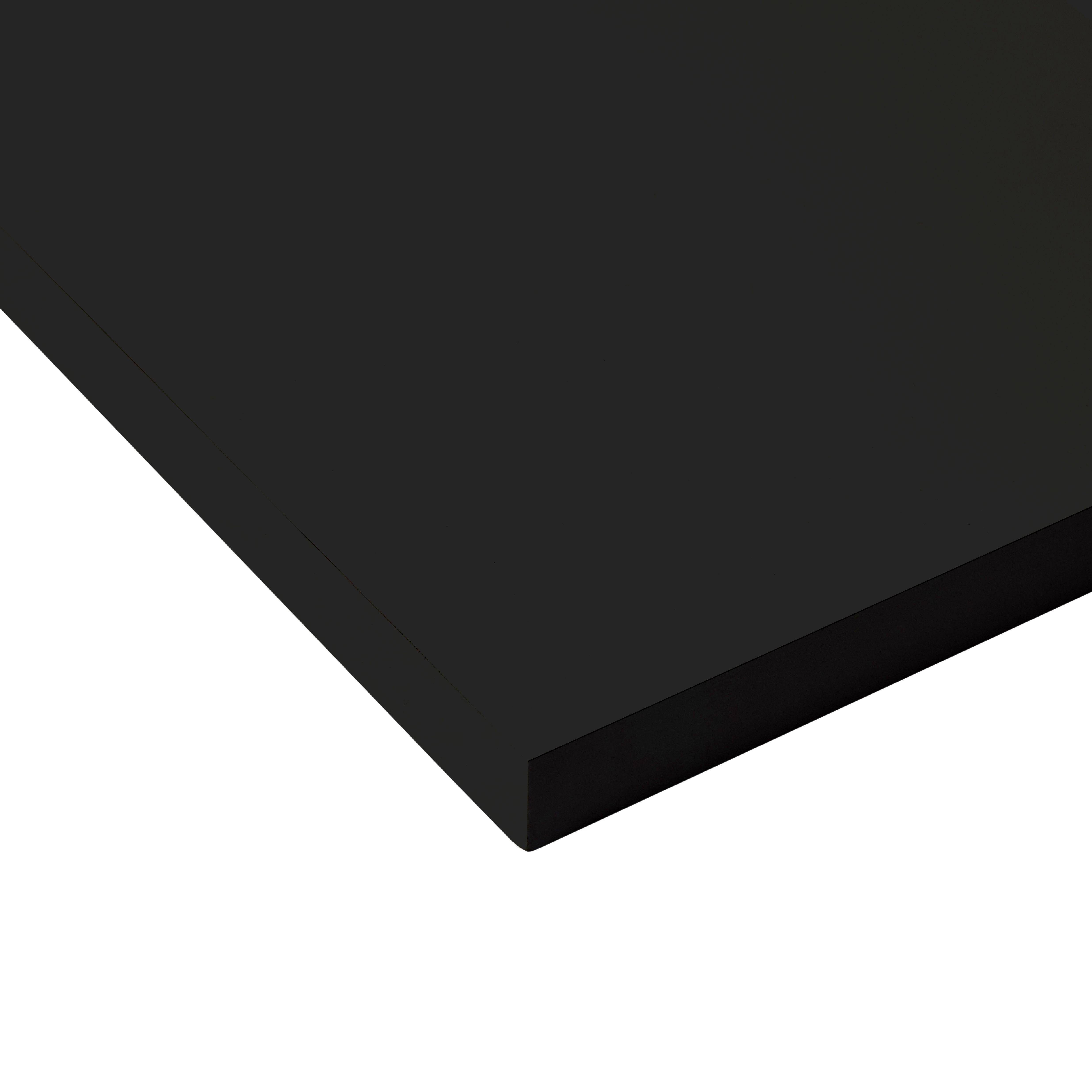 Matt Black Fully edged Chipboard Furniture board, (L)1.2m (W)400mm (T)18mm