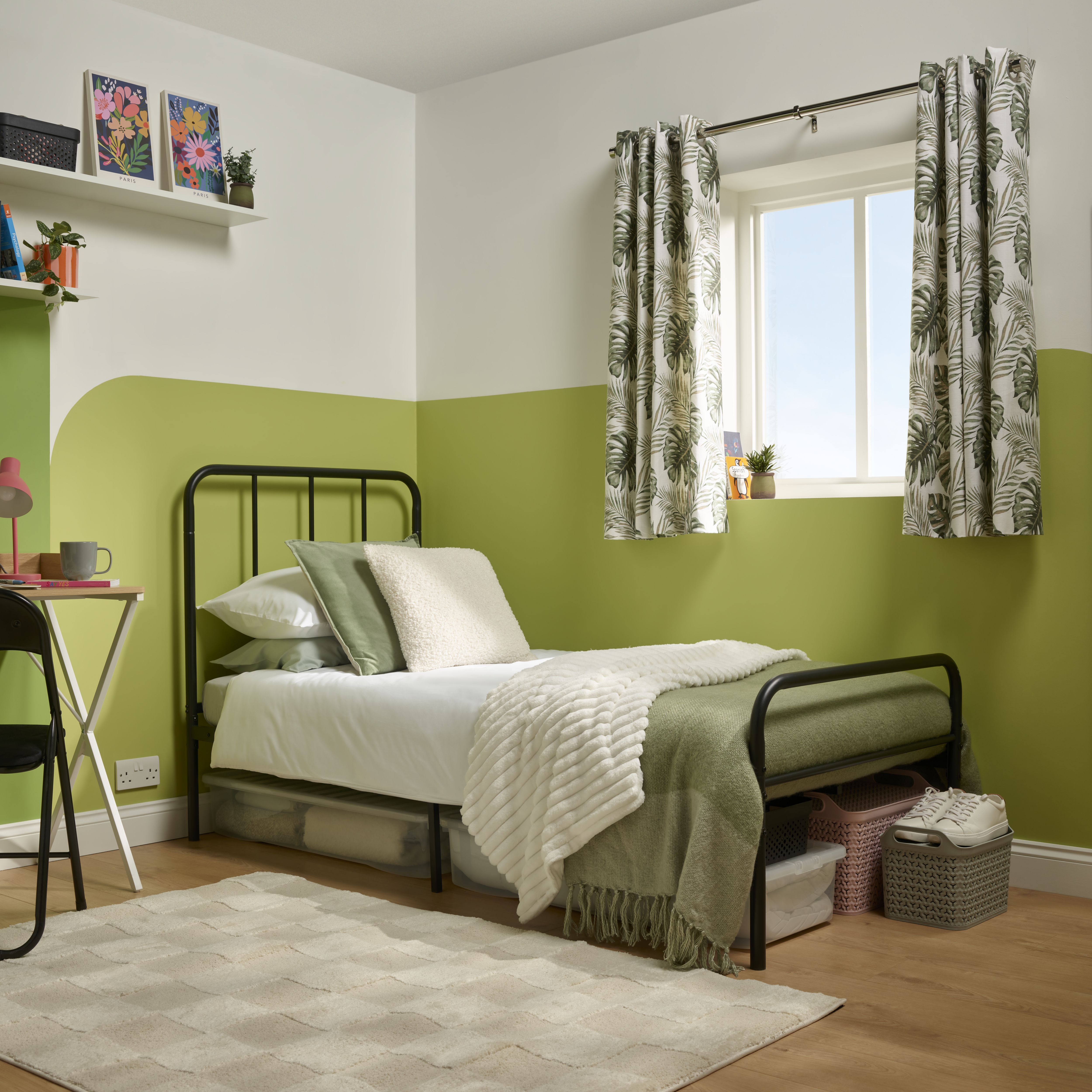 Matt black Metal 3ft Single Bed frame