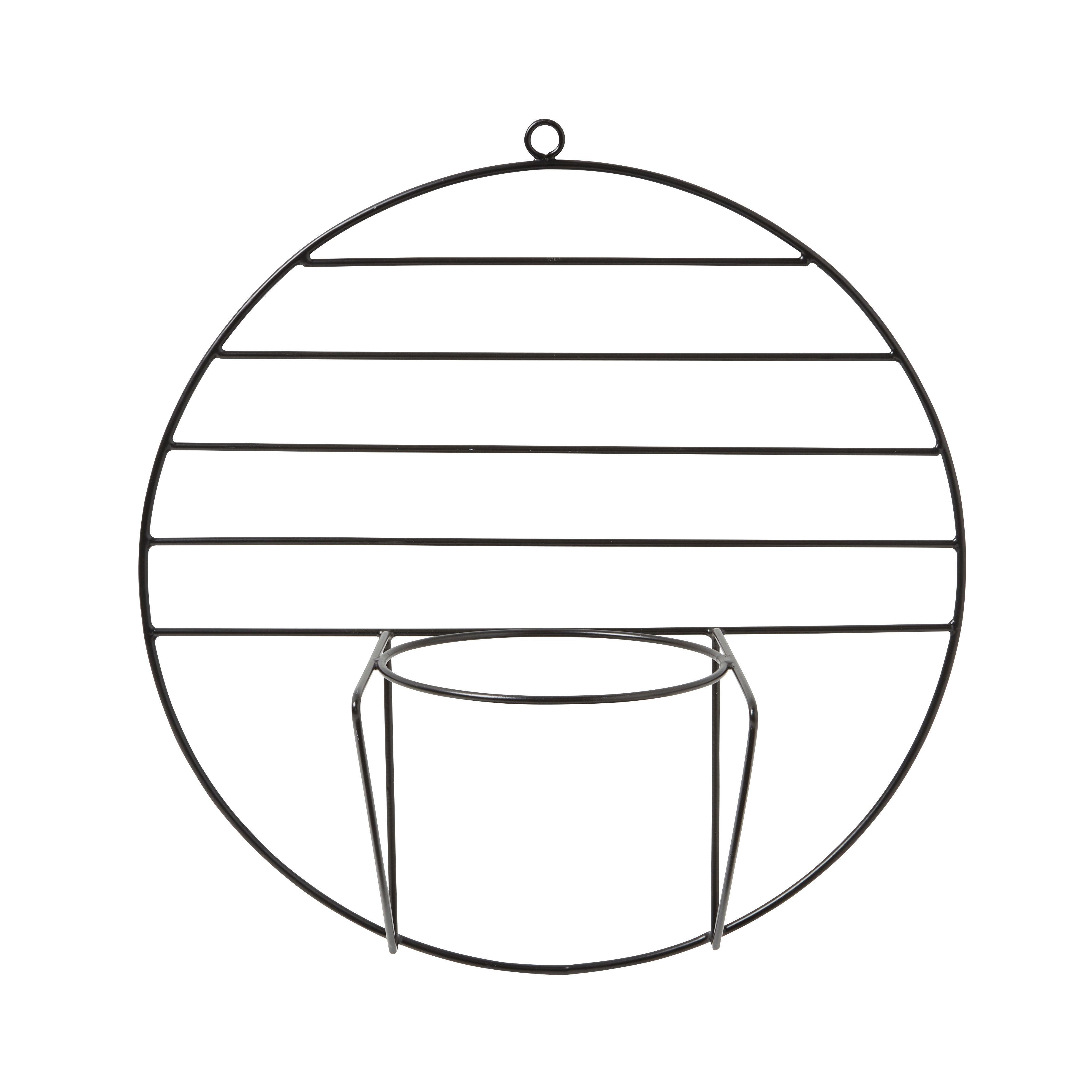 Matt Black Metal Pot hanger (Dia)14cm