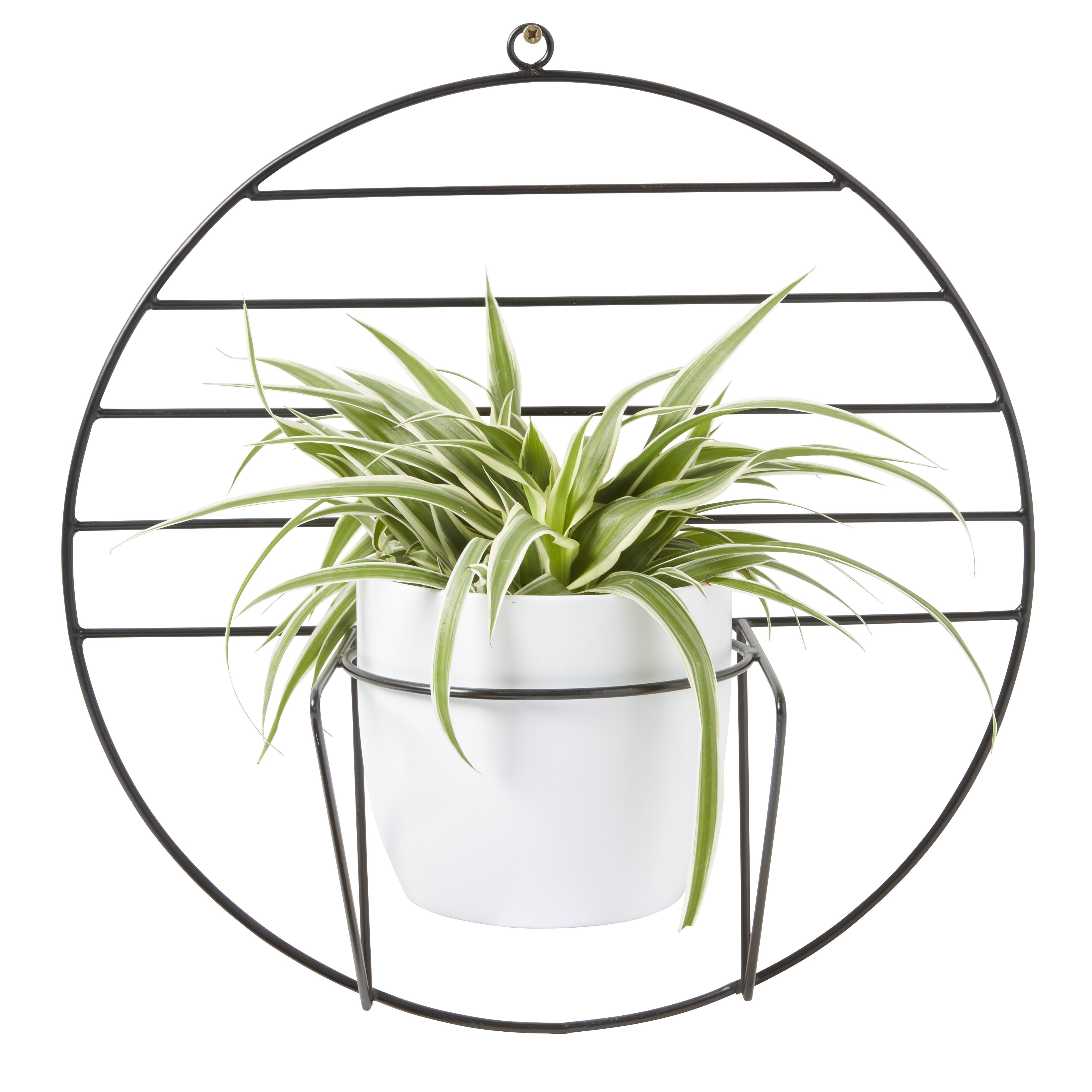 Matt Black Metal Pot hanger (Dia)14cm