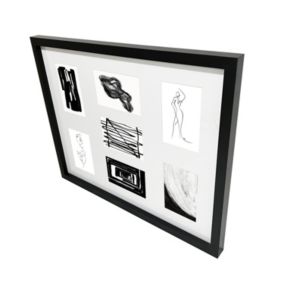 8x8 Picture Frames Black Solid Wood Display Pictures 6x6 or 4x4 with Mat or  8x8 without Mat - 8x8 Inch Square Photo Frames with 2 Mats Multi Photo