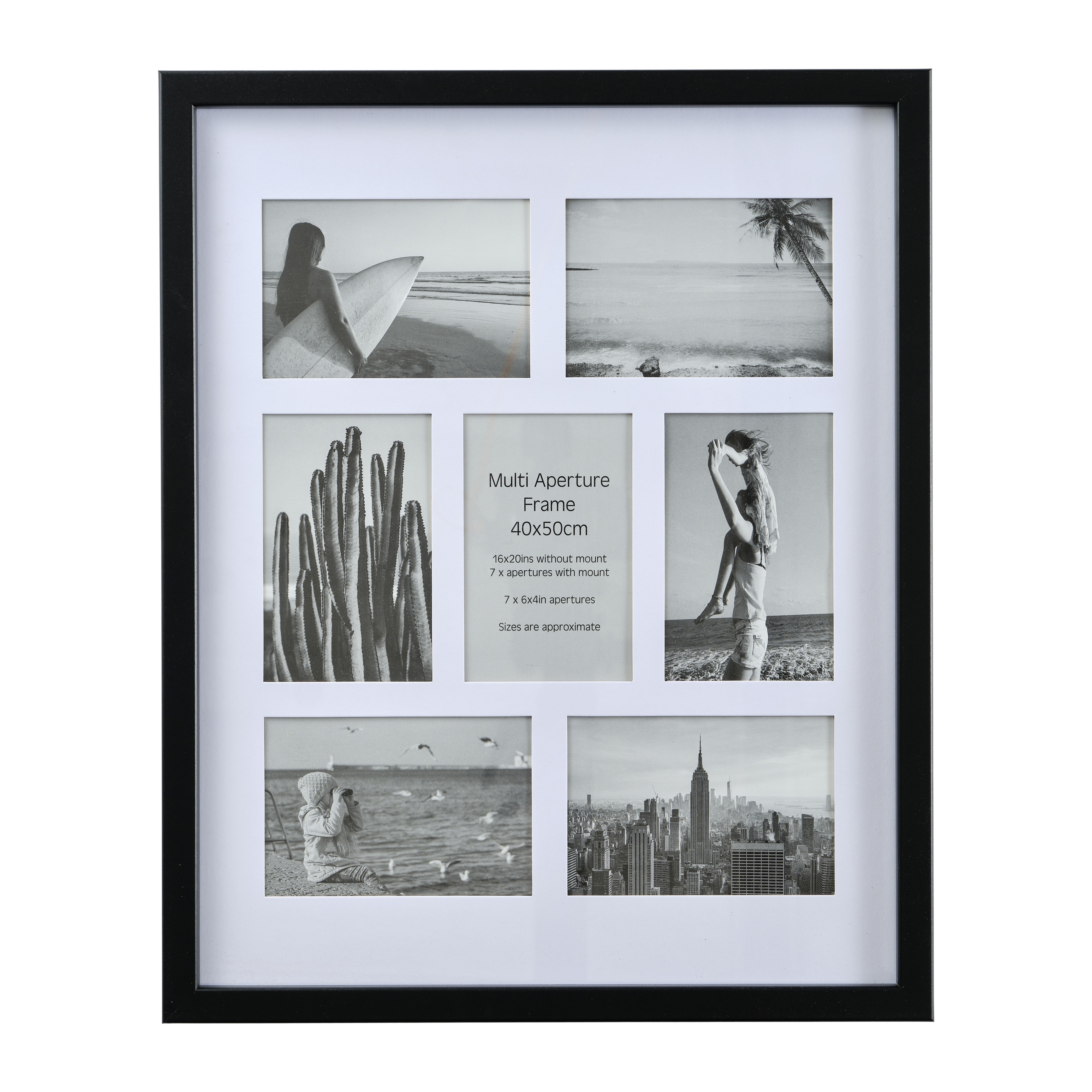 Matt Black Pine effect Plain Multi Picture frame (H)55.6cm x (W)45.6cm - 4