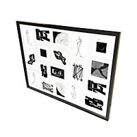 Matt Black Pine effect Plain Multi Picture frame (H)85.6cm x (W)65.6cm
