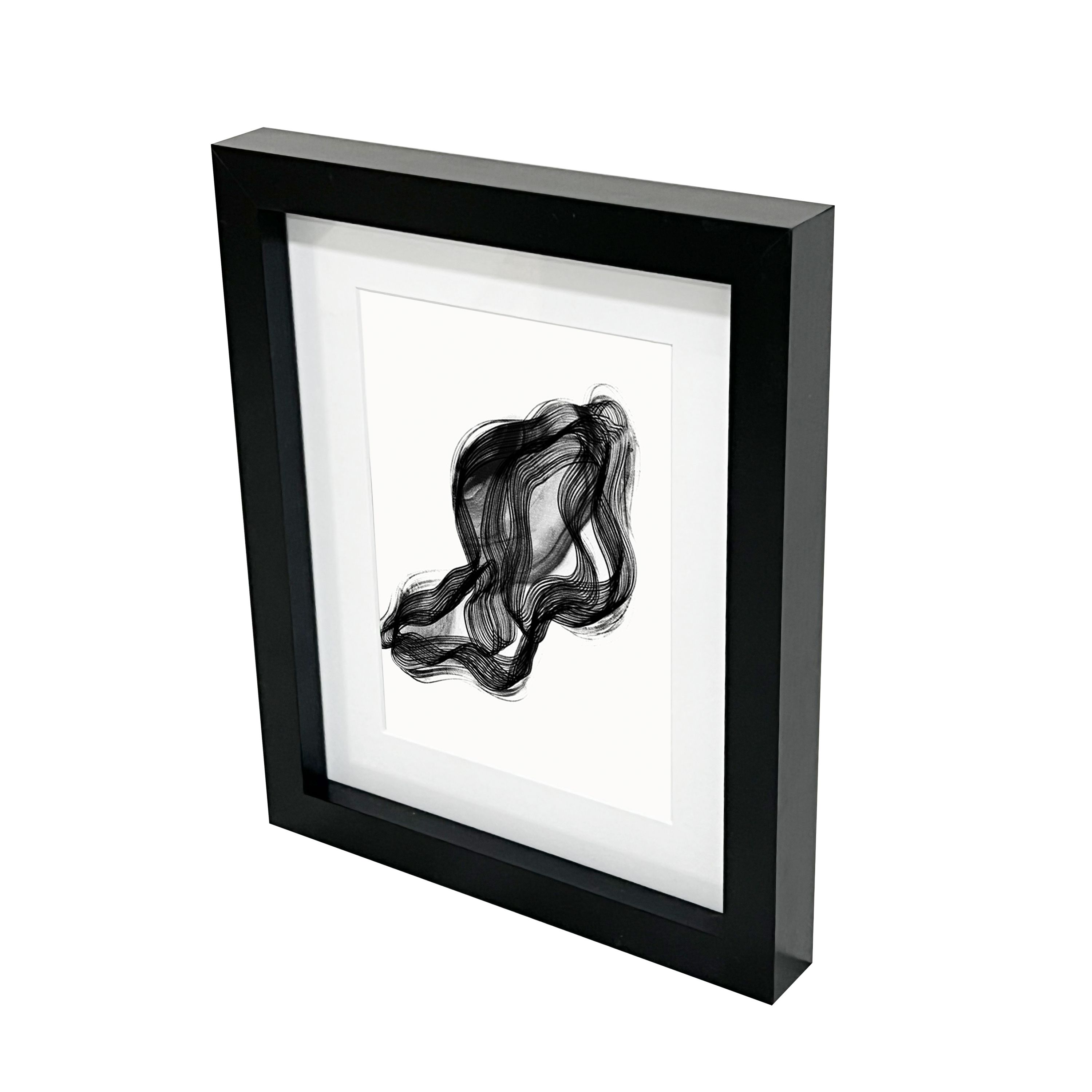 Matt Black Pine effect Plain Single Picture frame (H)27.6cm x (W)22.6cm