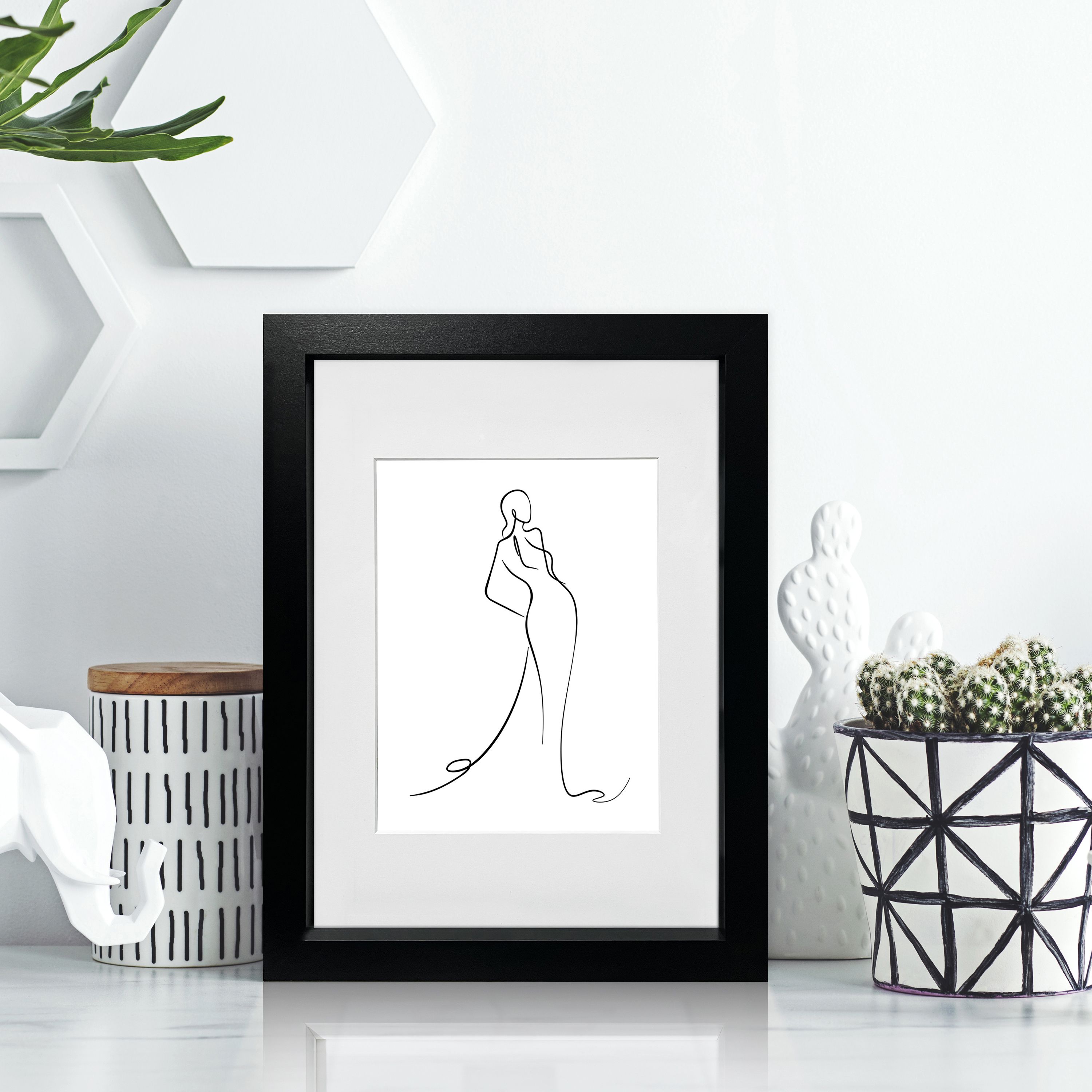 Matt Black Pine effect Plain Single Picture frame (H)32.3cm x (W)23.6cm - 3